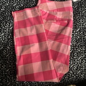 New York & Company Pink Checkered Pants